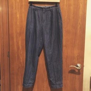 Uniqlo Cotton Tapered Ankle Length Pants Indigo 2